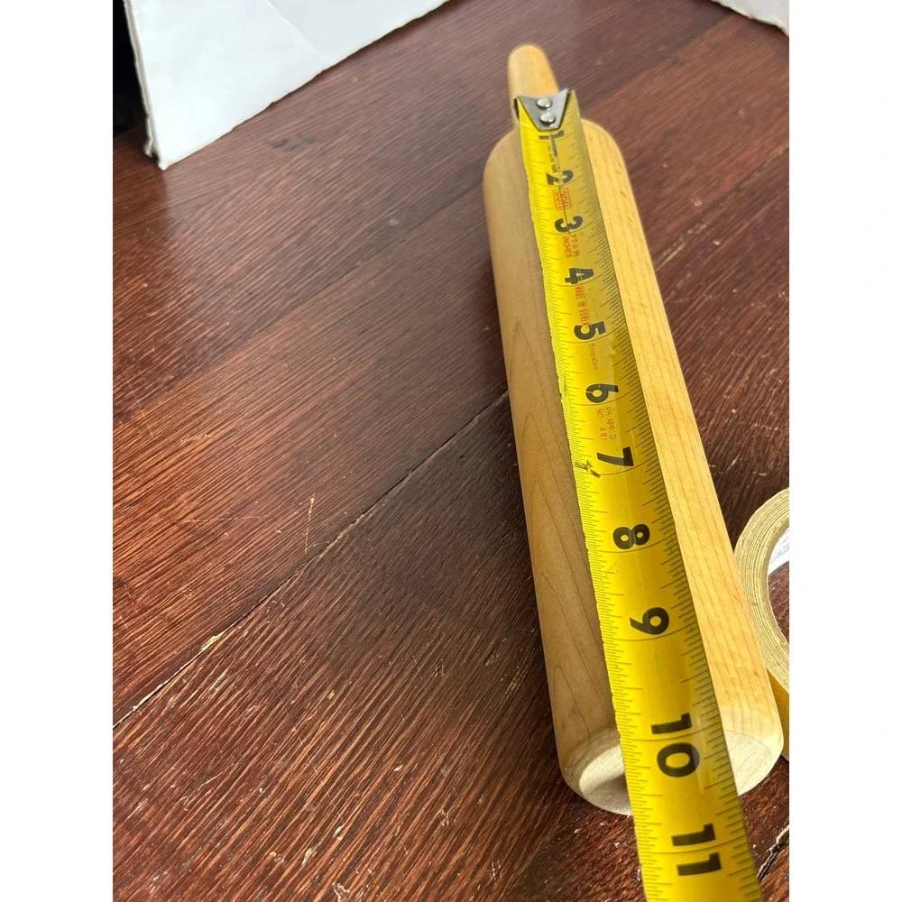 Vintage Solid Wood Rolling Pin 17 Inch Natural Finish Farmhouse Kitchenware